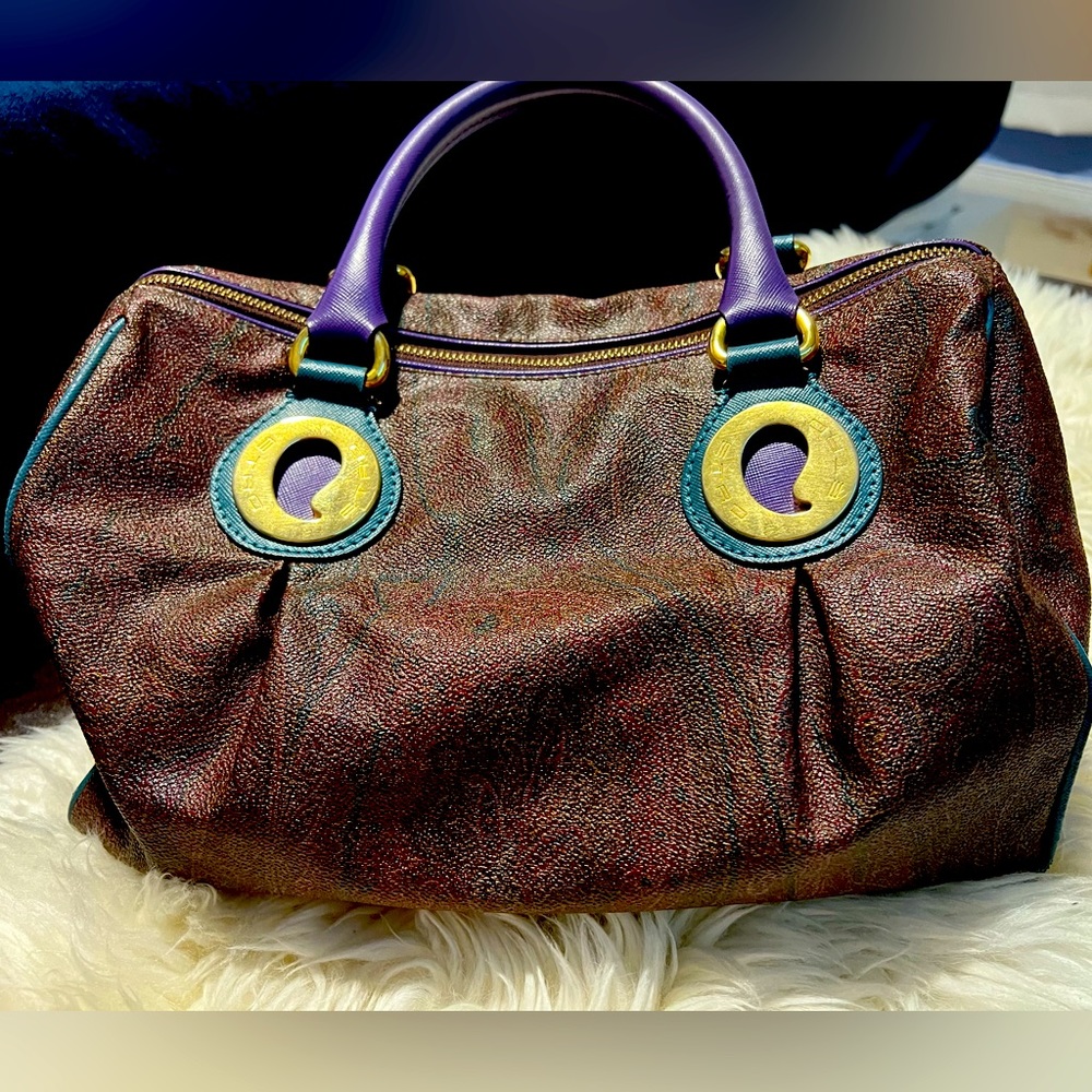 Authentic Etro Boston Bag Paisley Print